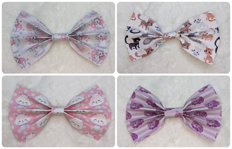 Kitty Cat synthetic leather Hair Bows Large 6.5" - 7"