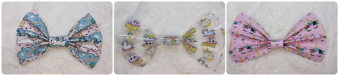 Unicorn synthetic leather Hair Bows Large 6.5" - 7"
