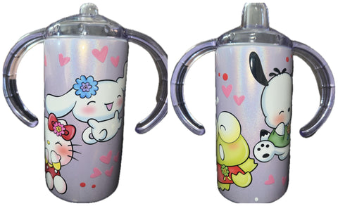 Kitty & Friends New 12 Ounce Stainless Steel Sippy Training Cup With Handle
