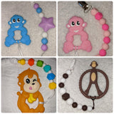 Monkey Silicone Teether Chewing Toy Pacifier Clip