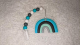 Rainbow Silicone Teether Chewing Toy Pacifier Clip
