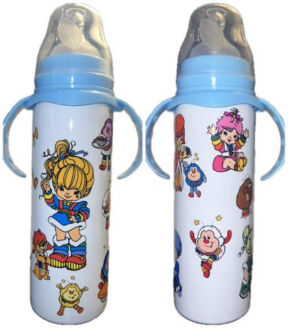 Rainbow Girl New 8 Ounce Stainless Steel Bottle With Handle
