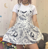 White Goth Jumper Skirt Dress with POCKETS