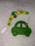 Vehicle Car SILICONE TEETHER CHEWING TOY PACIFIER CLIP