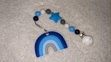 Rainbow Silicone Teether Chewing Toy Pacifier Clip
