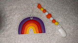 Rainbow Silicone Teether Chewing Toy Pacifier Clip