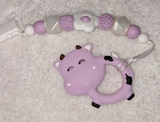 Cow SILICONE TEETHER CHEWING TOY PACIFIER CLIP