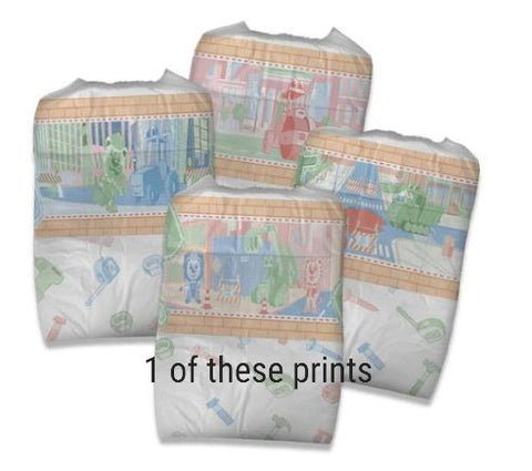 Tykables Little Builders ABDL Adult Diaper -1 Single Diaper Sample