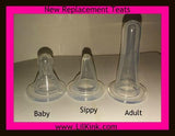 Orange Bottle with removable handles and large adult silicone teat