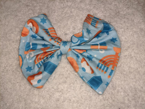 HAPPY HANUKKAH MATCHING Boutique Fabric Hair Bow Clearance