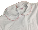 * Clearance PETER PAN COLLAR & LONG SLEEVES SHIRT - RED PICOT TRIM xs only