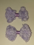 Mini Chiffon Rose 2pc Hair Bows Set