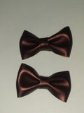 Metallic Color Leather boutique 2 pc hair bows set
