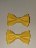 Metallic Color Leather boutique 2 pc hair bows set