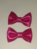 Metallic Color Leather boutique 2 pc hair bows set
