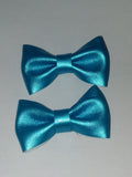 Metallic Color Leather boutique 2 pc hair bows set