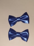 Metallic Color Leather boutique 2 pc hair bows set