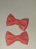 Metallic Color Leather boutique 2 pc hair bows set