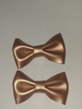 Metallic Color Leather boutique 2 pc hair bows set