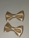 Metallic Color Leather boutique 2 pc hair bows set