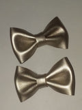 Metallic Color Leather boutique 2 pc hair bows set
