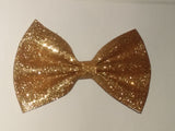 Glitter leather Hair Bows Large 5"