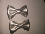 Metallic Color Leather boutique 2 pc hair bows set
