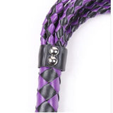 Flogger Leather Black & Purple Braided Flogger whip