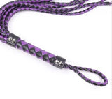 Flogger Leather Black & Purple Braided Flogger whip