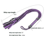 Flogger Leather Black & Purple Braided Flogger whip