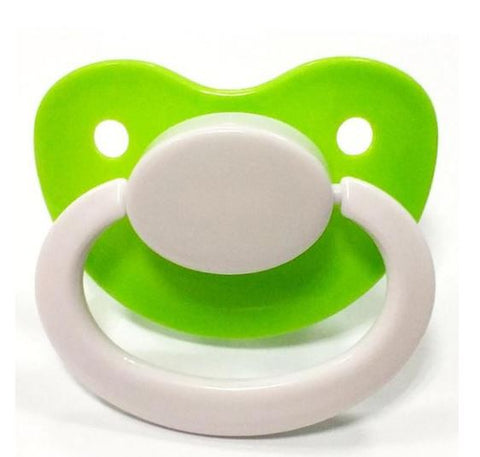 Green/White New Large Plain Color Adult Pacifier