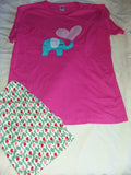 * Clearance Pink Elephants Cotton Shirt S & L only