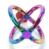 1 Pair Cross Handcuffs Metal Wrist Bondage Restraints with lock Rainbow