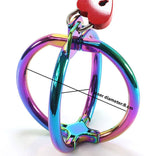 1 Pair Cross Handcuffs Metal Wrist Bondage Restraints with lock Rainbow