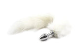Fox Tail Stainless Steel Butt Anal Plug White
