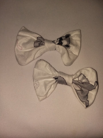 LIL TRASH PANDA Matching Boutique Fabric Hair Bow 2pc Set FHB183 Clearance