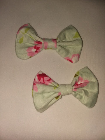 A TOUCH OF SPRING Matching Boutique Fabric Hair Bow 2pc Set FHB173 Clearance
