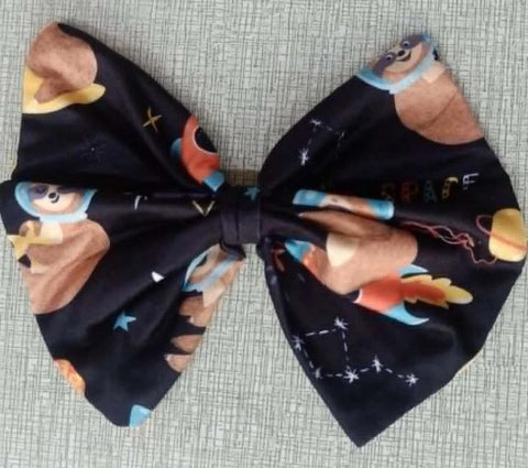 Sloths in Space MATCHING Boutique Fabric Hair Bow