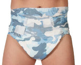 Tykables Cammies Blue Diapers ABDL Adult Diaper -1 Single Diaper Sample