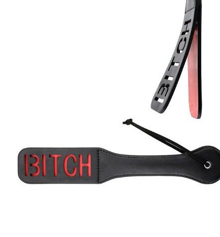 Paddle Fetish PU Leather Spanking Paddle Bitch