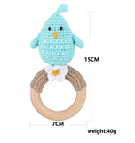 Blue Bird Crochet Rattle Soother Teether