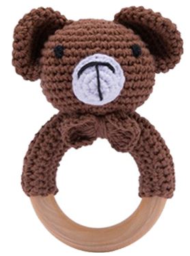 Bear Crochet Rattle Soother Teether