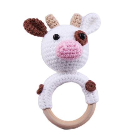Cow Crochet Rattle Soother Teether