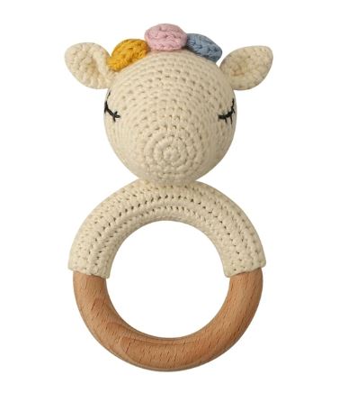 Lamb Crochet Rattle Soother Teether
