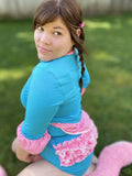Clearance SHORT SLEEVE Lil Critters Piggy 2pc Dress & Matching Bloomers Set Designed by KEROKEROKOUHAI xxs xs only