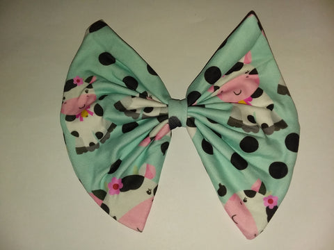LIL MOO MOO COW MATCHING Boutique Fabric Hair Bow