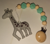 GIRAFFE SILICONE TEETHER CHEWING TOY PACIFIER CLIP