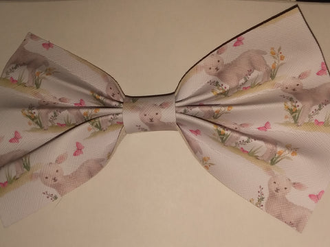 Little Lamb synthetic leather Hair Bows Large 6.5" - 7"