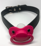 Pacifier Gag New ABDL Adult Black & Hot Pink