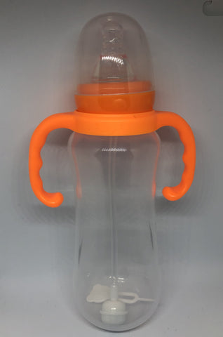 Orange Bottle with removable handles and large adult silicone teat